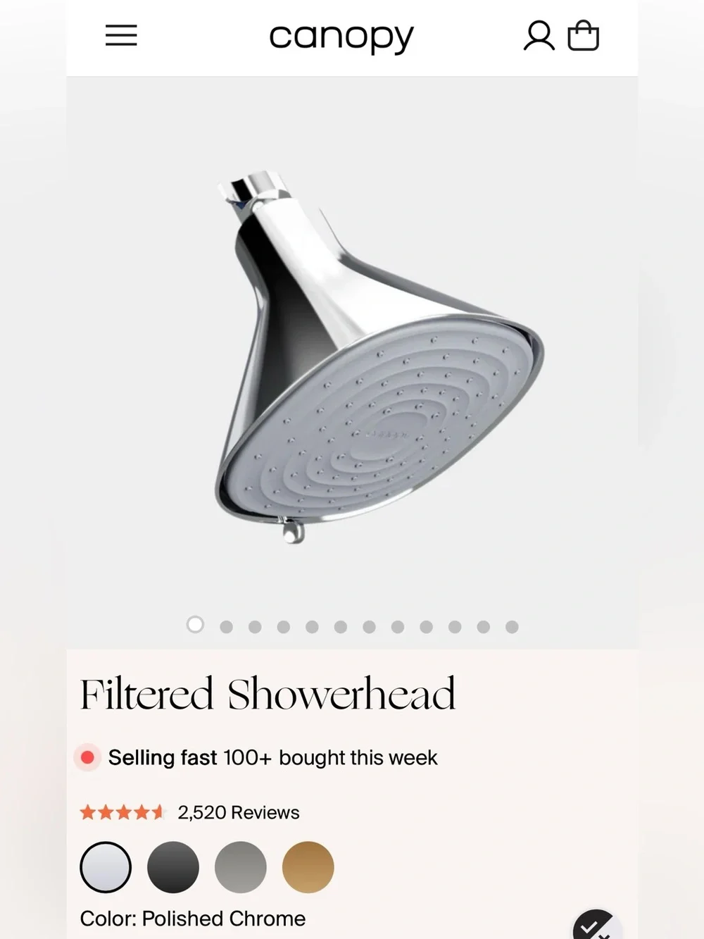 Filter shower head by canopy!